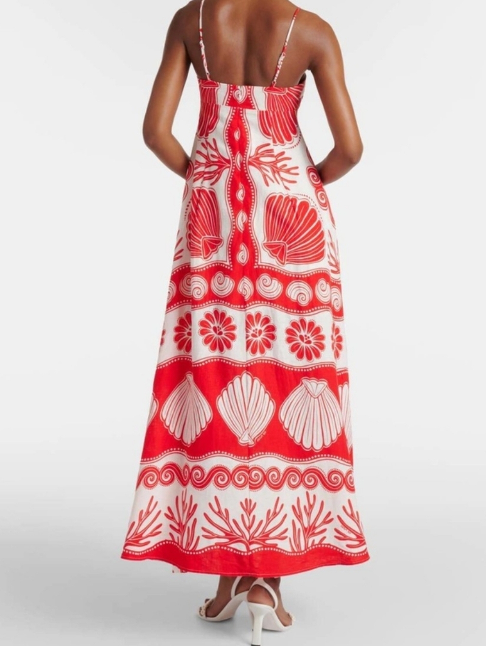 FARM Rio Ainika Shell White Shell Maxi Dress NWT - Picture 3 of 8